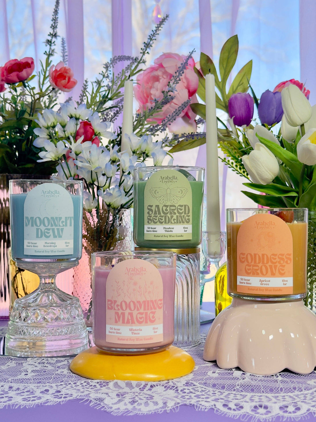 Moonlit Dew Spring Collection - Candle, Body Oil & Spray: Home & Body Spray