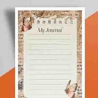 A structured journal template with designated areas for entries, reflections, and future plans.