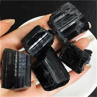 Black Tourmaline Raw Ore Ornaments Stone Teaching Specimen Gem Bare