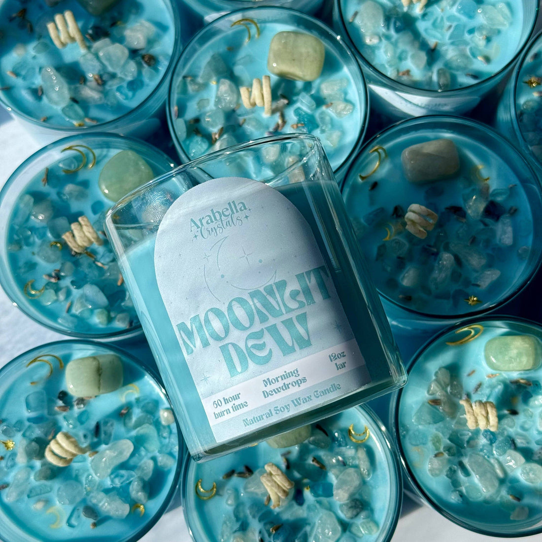 Moon Dust candle from the Moonlit Dew Spring Collection, showcasing a serene and luminous aesthetic.