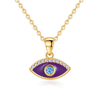 Kaletine Turkish Evil Eye Necklace Crystal Lucky Heart Eye Pendant 925 Sterling Silver Necklace Choker Lady Charm Jewelry