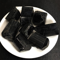 Black Tourmaline Raw Ore Ornaments Stone Teaching Specimen Gem Bare
