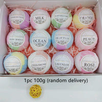 A colorful box of bath bombs, featuring various vibrant hues, ideal for a relaxing bath experience.