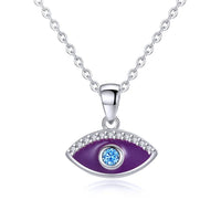 Kaletine Turkish Evil Eye Necklace Crystal Lucky Heart Eye Pendant 925 Sterling Silver Necklace Choker Lady Charm Jewelry
