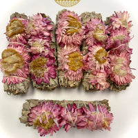 Pink Sunflower with White Sage Bundles