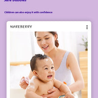 A page displaying a woman with her baby, highlighting a tender interaction in a cozy setting.