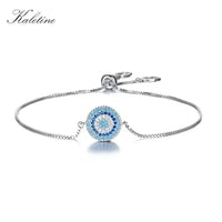 KALETINE 925 Sterling Silver Bracelet Paved Cubic Zirconia Turkey Good Luck Hamsa Evil Eye Charm Bracelet Women Men Jewelry