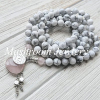 108 evil Eye Pendants Necklace Bohemia knot Howlite Jewelry Beads Stone Necklace