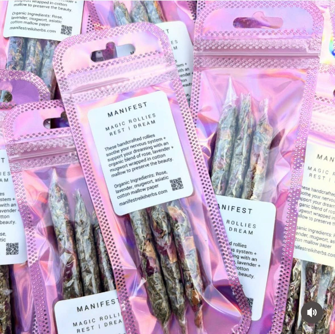 A package containing a bunch of purple sticks labeled as Magic Rollies.