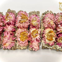 Pink Sunflower with White Sage Bundles