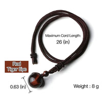 Men Necklace Handmade Weave Tiger Eye Stone Round Bead Natural Crystal Stone Pendant Necklace