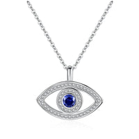 TONGZHE Evil Eyes Pendant 925 Sterling Silver Necklace Long Chain Crystal Turkish Eye necklaces Women Girls luck Fine Jewelry