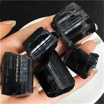 Black Tourmaline Raw Ore Ornaments Stone  Teaching Specimen Gem Bare