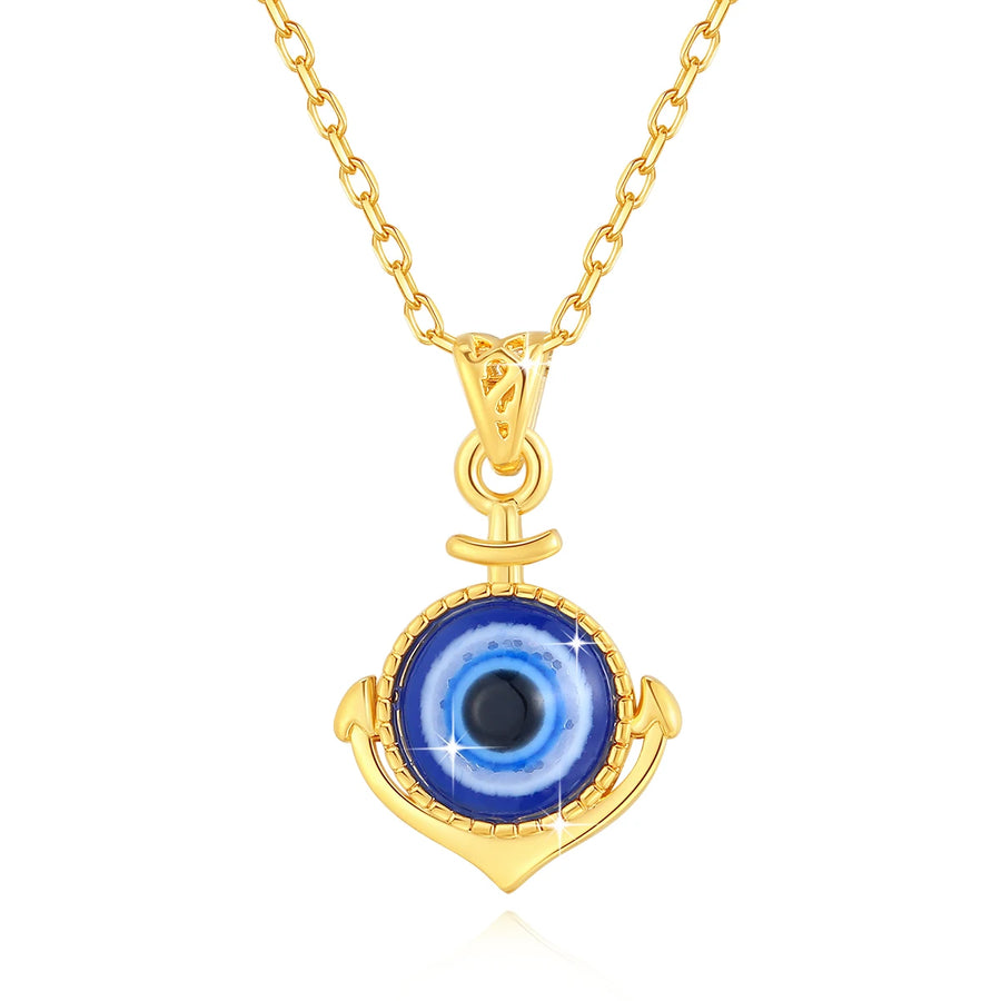 Unique design Evil Eye Pendant 18K Gold Necklace for Women Anniversary Party Gift Fine Jewelry With Certificate Wholesale