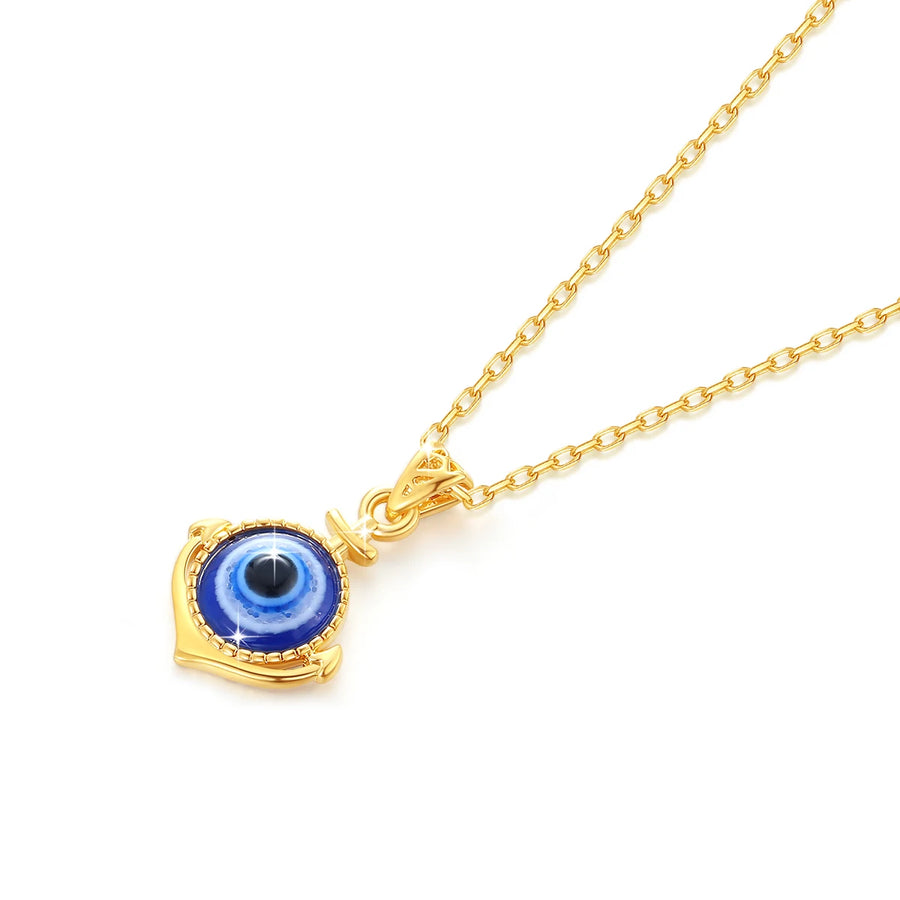 Unique design Evil Eye Pendant 18K Gold Necklace for Women Anniversary Party Gift Fine Jewelry With Certificate Wholesale